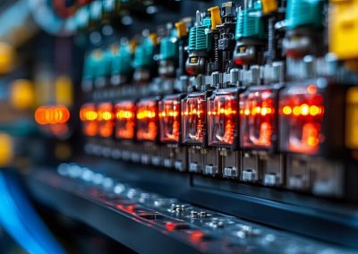 Tecnología moderna paneles distribucion electrica concepto conectividad